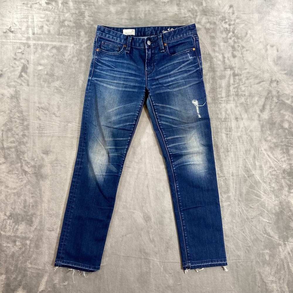 Gap 1969 Real Straight Jeans Women's Size 25 Blue Dark Wash Denim